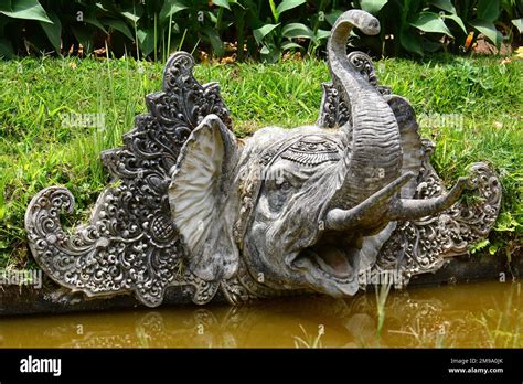 Elephant Head Statue Statue Of Kumbakarna Laga Bali Botanic Garden