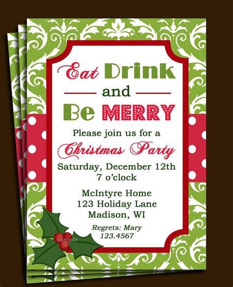 Invitation Letter Sample With Rsvp Christmas Party Invitation