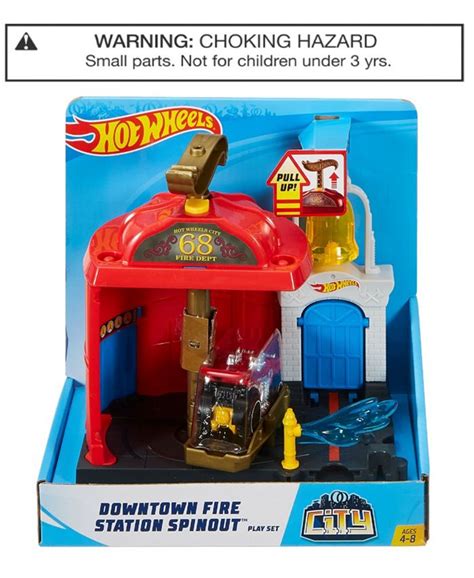 Hot Wheels City Downtown Fire Station Spinout Play Set Macys