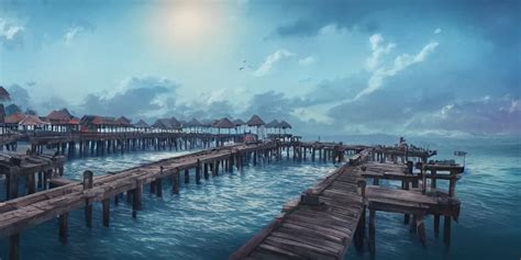 Pulau Indah Jetty Fishing Town In The Morning Stable Diffusion Openart