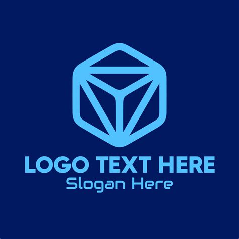 Blue Tech Cube Logo Brandcrowd Logo Maker