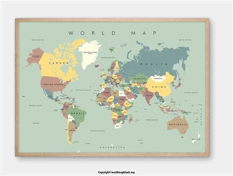 Free Printable Large World Map Poster For Kids