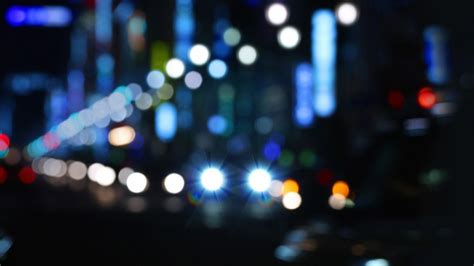 🥇 Tokyo Night Lights Bokeh Blurred Cities Background Wallpaper 25050