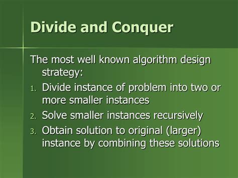 Ppt Divide And Conquer Powerpoint Presentation Free Download Id639368