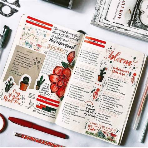 Top 10 Red Bullet Journal Spreads from this week! | My Inner Creative