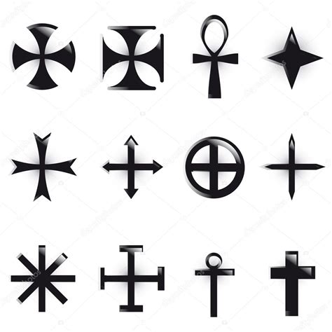 Set Crosses Various Religious Symbols — Stock Photo © Alvaroc 5805417