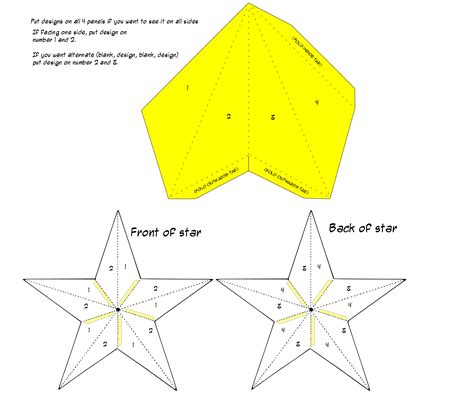3d Paper Star Template