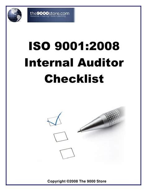 Iso 9001 2008 Audit Checklist Quality Management Syst