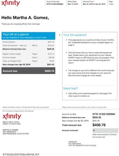 The primary aim of the permission letter is to communicate permission in a brief and informative manner while accepting the details or requirements of the. Xfinity, Cable Statement | Cable bill, Bill template ...
