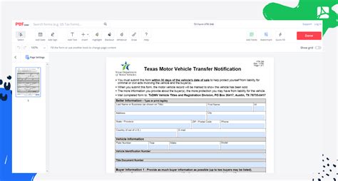 Texas Motor Vehicle Transfer Notification Form Vtr 346 Pdfliner