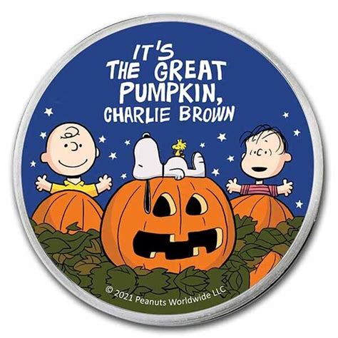 Peanuts Great Pumpkin 55th Anniversary 1 Oz Colorized Silver Sku