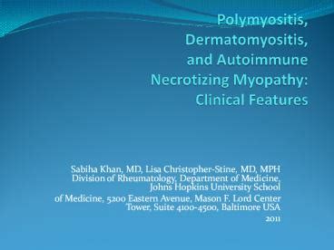 Ppt Polymyositis Dermatomyositis And Autoimmune Necrotizing