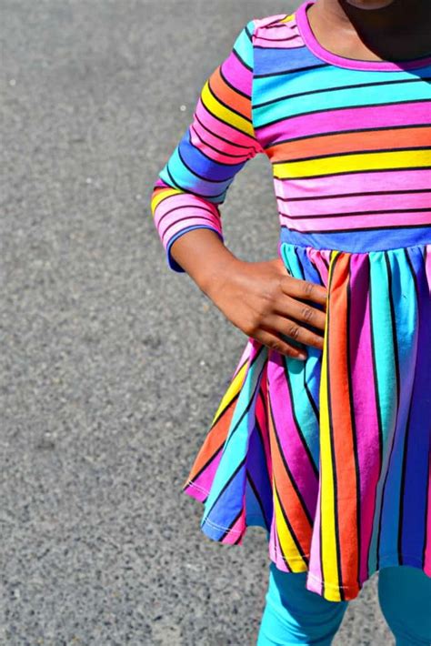 Colorful Striped Dress Just For Girls 4 Hats And Frugal