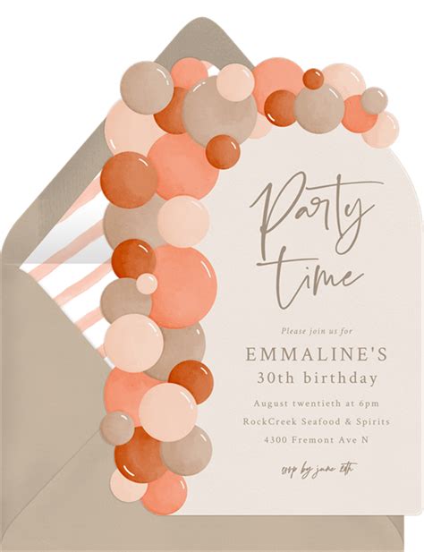 Balloon Arch Invitations In Gold