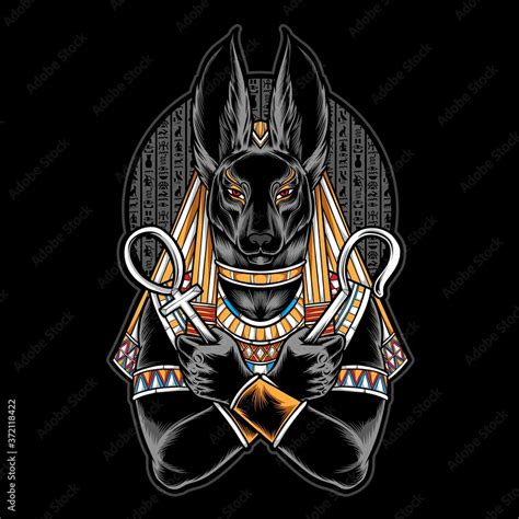 Egyptian Anubis Vector And Illustration Stock Vector Adobe Stock