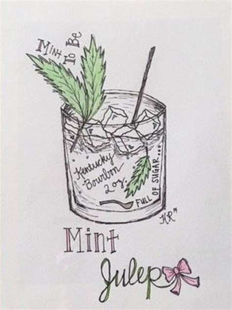 Mint Julep Recipe Art By Mintjulepdesignsco On Etsy