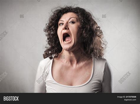 Scared Woman Screaming Image Photo Free Trial Bigstock