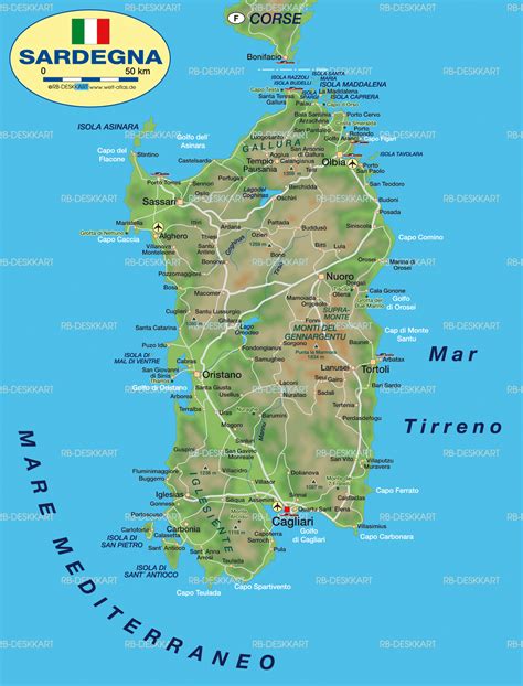 Map Of Sardinia Island In Italy Welt Atlasde
