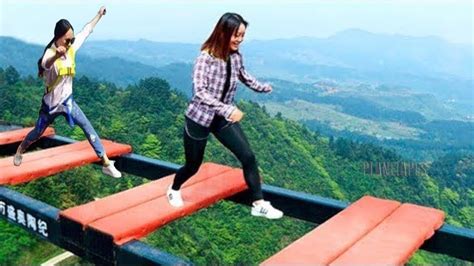 Scary Glass Bridge In China Try Not To Laugh Comedy Video Part 3