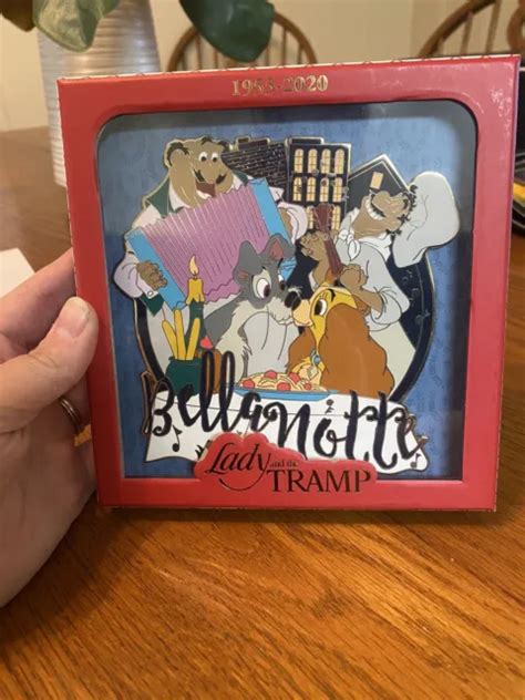 Disney Lady And The Tramp 65th Anniversary Bella Notte Jumbo Pin Le