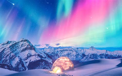 3840x2400 Snow Winter Iceland Aurora Northern Lights 4k Hd 4k