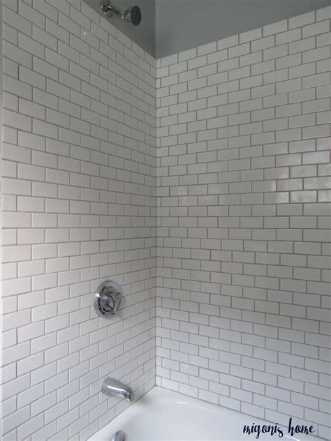White Subway Tile With Gray Grout In Bathroom The Perfect Bathroom Combination DECOOMO