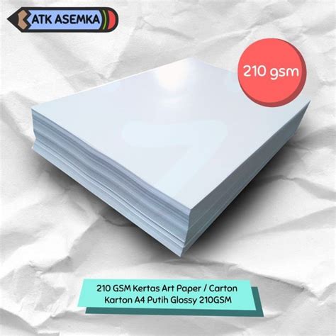 Jual Gsm Kertas Art Paper Carton Karton A Putih Glossy Gsm