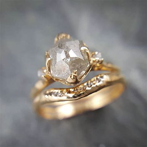 39 Unique Raw Rustic And Rough Diamond Engagement Rings