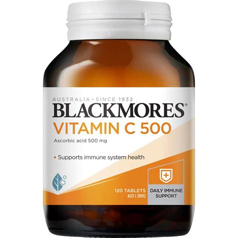 Blackmores vitamin c 500 contains vitamin c in the form of ascorbic acid for immune system health and general health and wellbeing. Blackmores Vitamin C 500mg 120pk | Woolworths