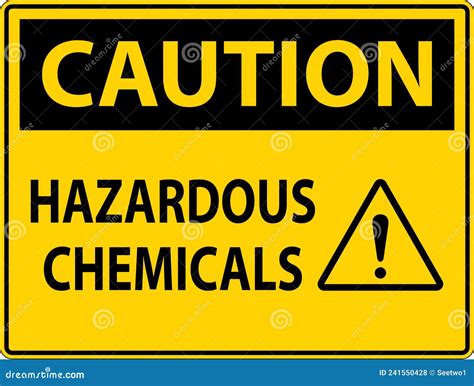 Caution Hazardous Chemicals Sign On White Background Stock Vector