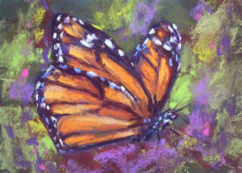 Painting My World Monarch Butterfly Original Pastel Painting