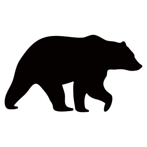 Black Silhouette Of A Bear On A White Background 7179816 Vector Art At