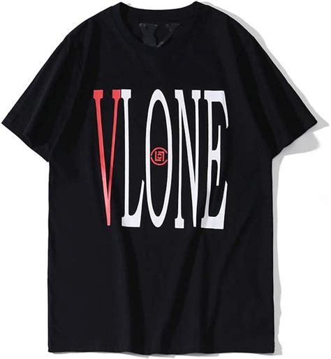 Vlone Tide Big V Letter Printing Short Sleeve Couples Loose T Shirt