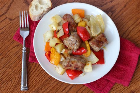 Serve with potatoes or marinara sauce or in a sandwich! Sausage, Peppers, Onions and Potatoes Sheet Pan Dinner ...