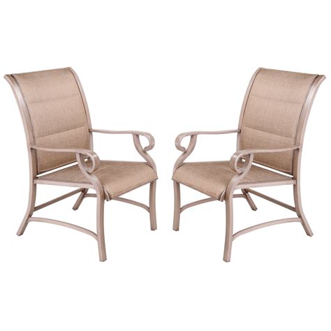 Metal Patio Sling Chairs Set Of 2 With Armrest Outdoor Arm Chair For Garden Pool Lawn