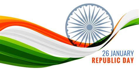 26th january happy republic day banner with indian flag download free vector art stock