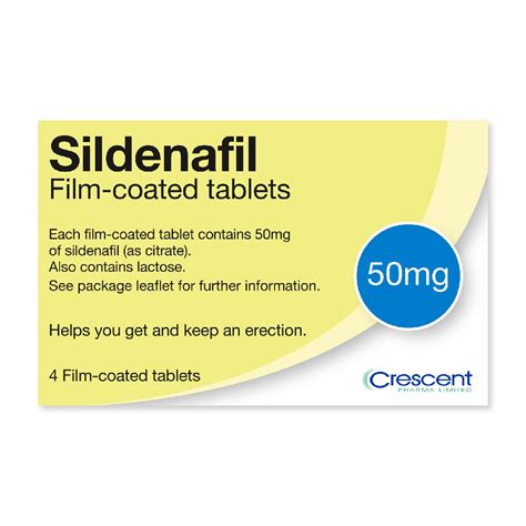 Sildenafil 50mg Film Coated Tablets Crescent Pharma