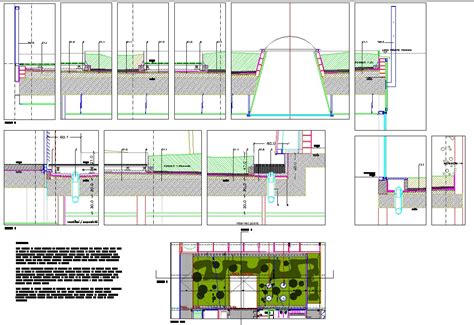 Media tanam pada roof garden dipilih yang bersifat ringan, mampu menyimpan zat hara dari pupuk, punya kelembapan normal, dan cukup padat. Terrace garden details on cad