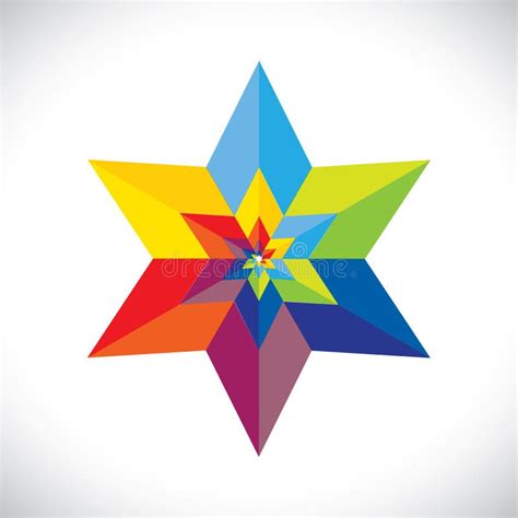 Abstract Colorful Star Shape With Six Sides Vecto Stock Vector