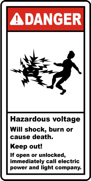 Hazardous Voltage Will Shock Label Save 10 Instantly