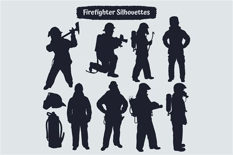 Firefighter Silhouettes Illustration Grafika Przez Adopik · Creative