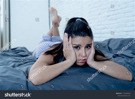 Young Beautiful Hispanic Sad Woman Portrait Stock Photo 1132446650