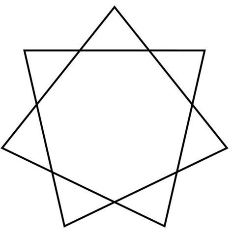 Unicursal Heptagram 7 Pointed Star With 7 Straight Lines That Form The