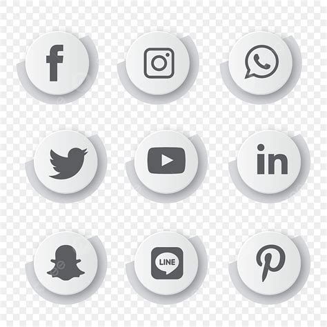 Ikon Media Sosial Mengatur Logo Vector Illustrator Ikon Sosial Ikon Logo Ikon Media PNG Dan