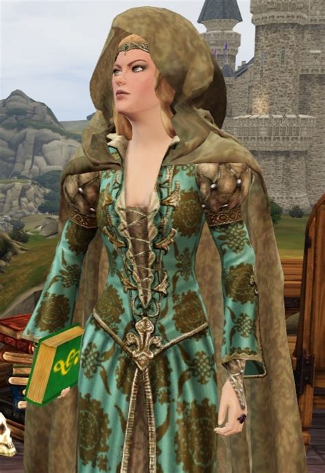 Загрузки для Sims Medieval Female Cloak By Natalia Auditore For Tsm