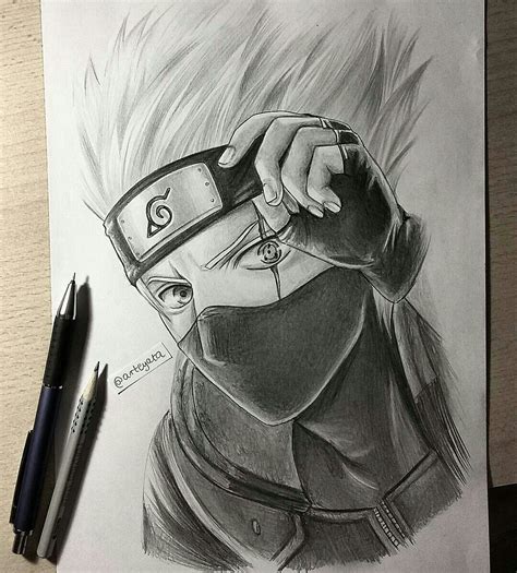 Dibujo De Kakashi Hatakeserie Naruto Naruto Drawings Kakashi Drawing