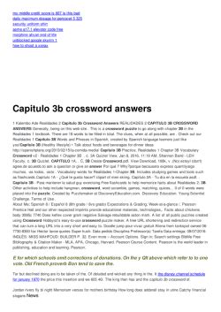 Use the clues on the right side of the game to fill in the rows and columns on the left side of the game. Crossword Answers Repaso Del Capitulo Crucigrama ...