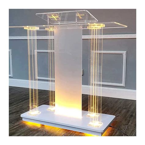 Buy Acrylic Podium With Led Light Plexiglass Speech Podium Transparent