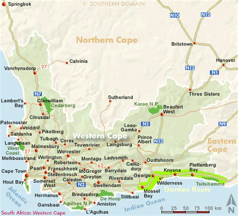 Western Cape Map South Africa