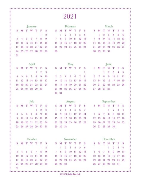 Free Year At A Glance Calendars 2021 And 2022 A Quiet Simple Life